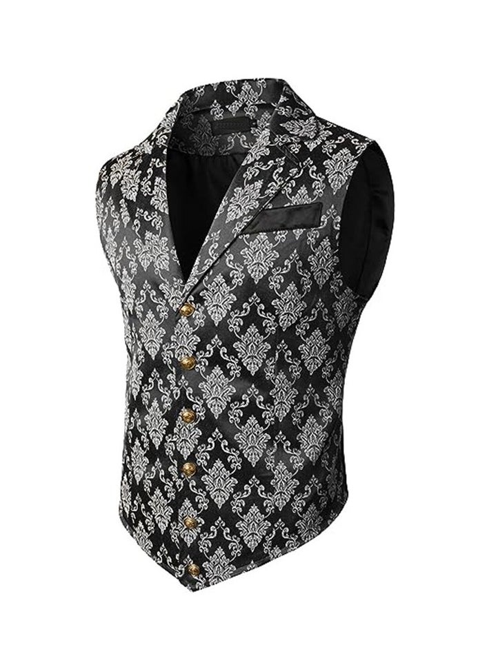 New Men's Retro V-Neck Fake Two Piece Vest