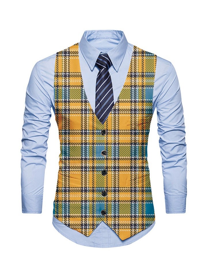 New Fashionable Personalized Printed Men's Suit Vest