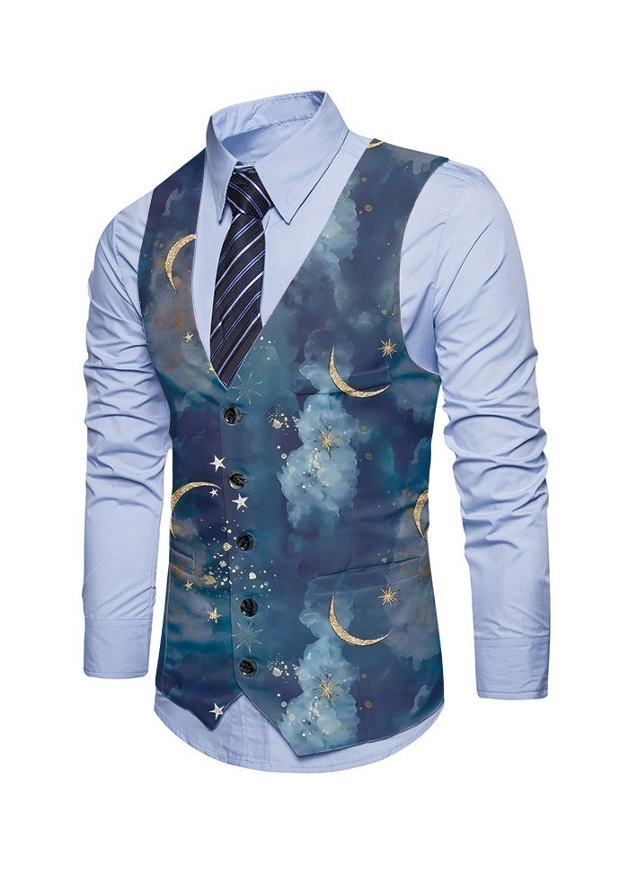 New Fashionable Personalized Printed Men's Suit Vest