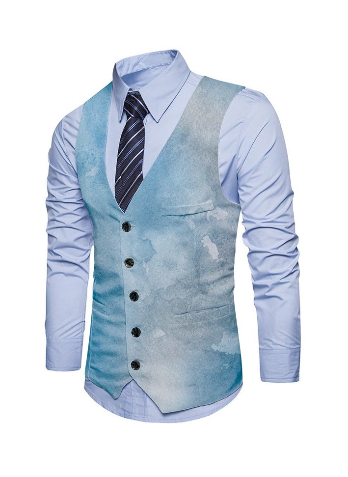 New Fashionable Personalized Printed Men's Suit Vest