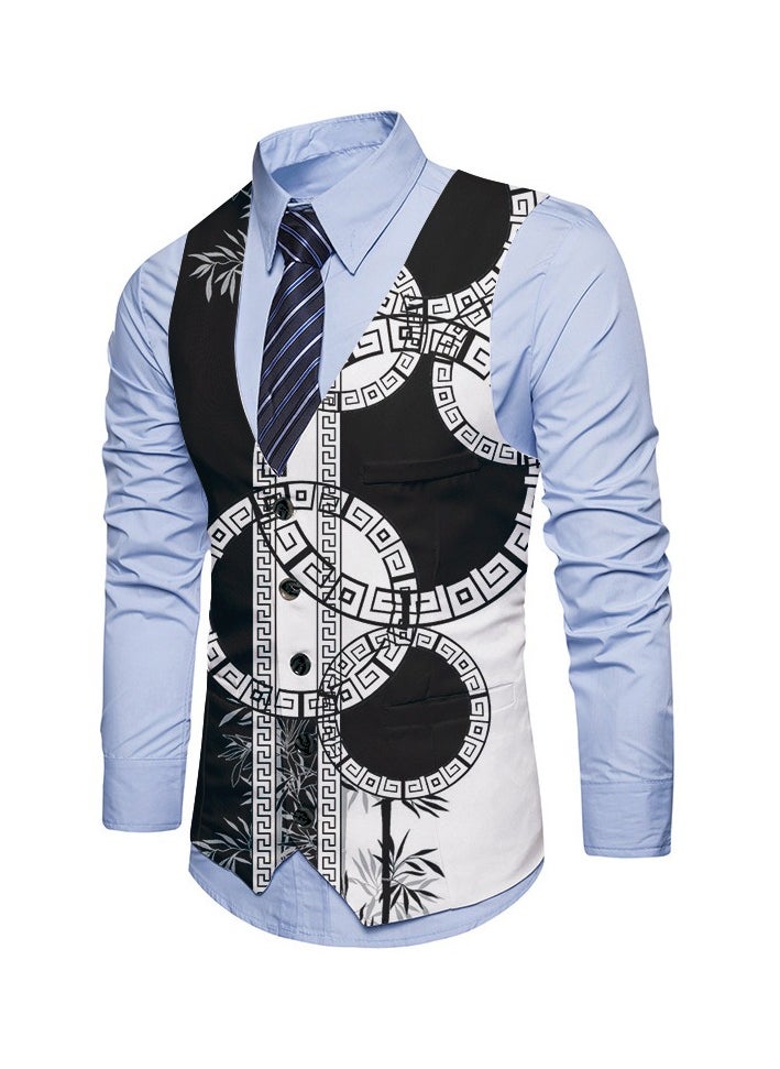 New Fashionable Personalized Printed Men's Suit Vest