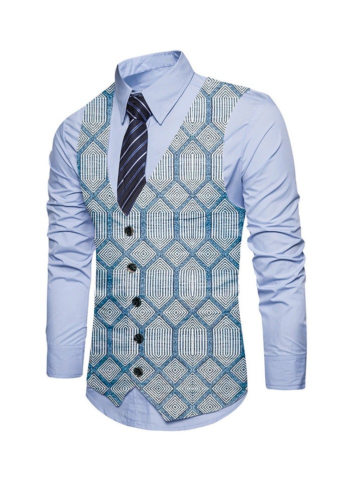 New Fashionable Personalized Printed Men's Suit Vest
