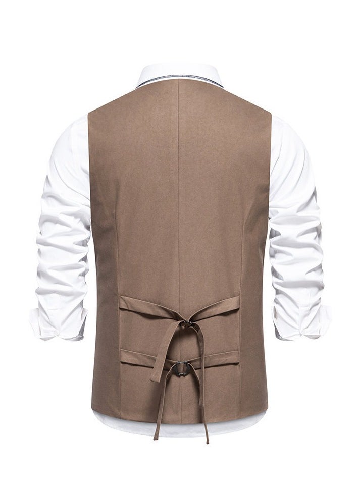 New Retro V-Neck Fake Two Piece Vest