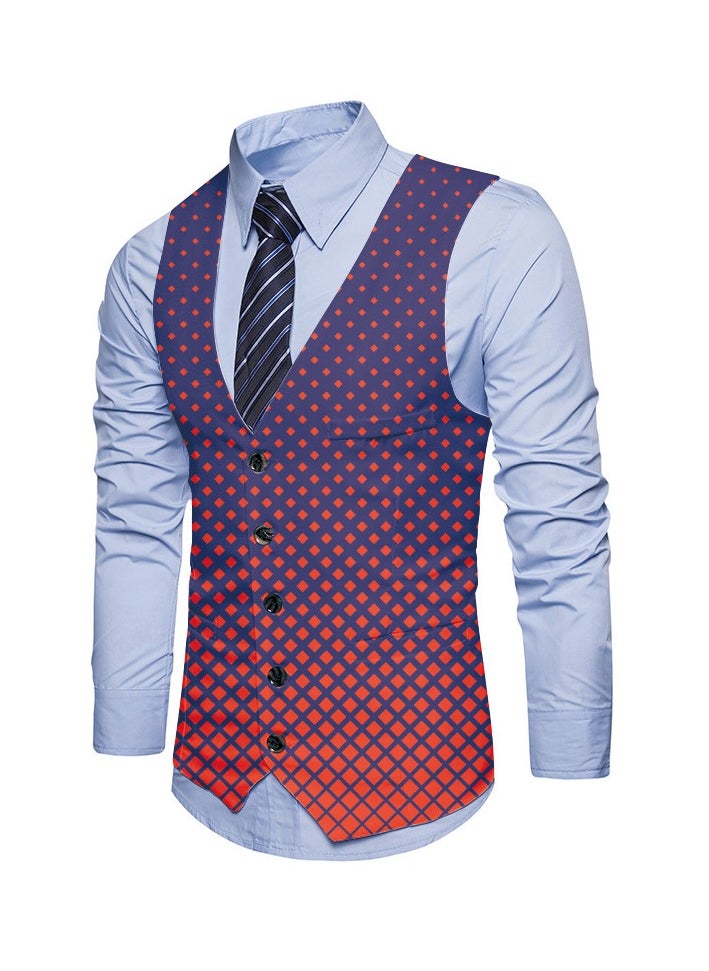 New Fashionable Personalized Printed Men's Suit Vest