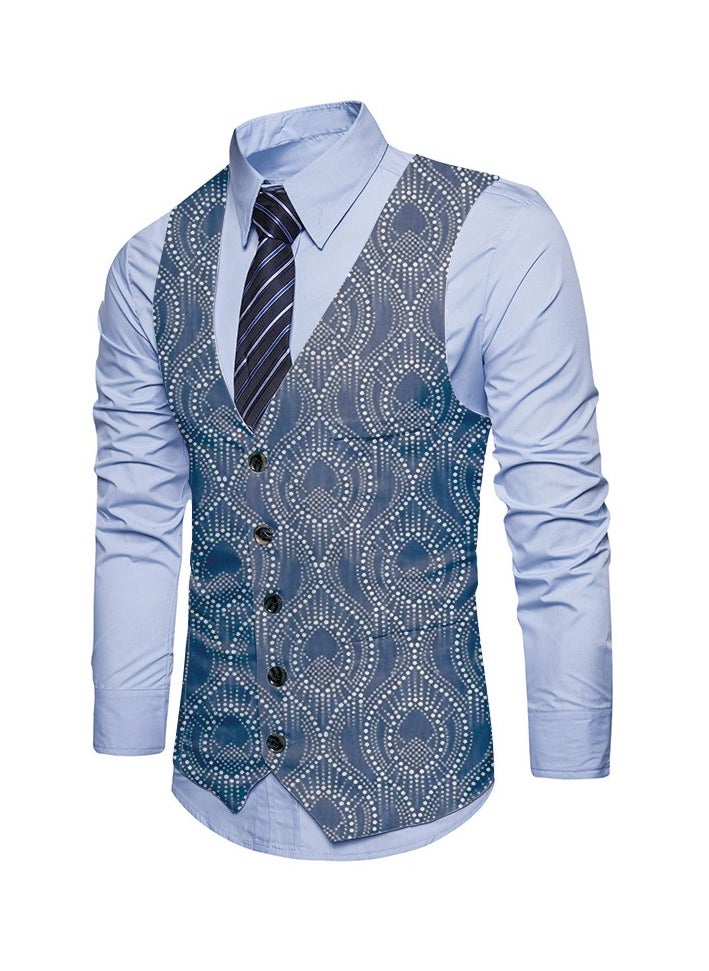 New Fashionable Personalized Printed Men's Suit Vest