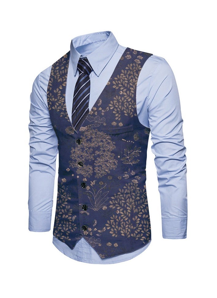 New Fashionable Personalized Printed Men's Suit Vest