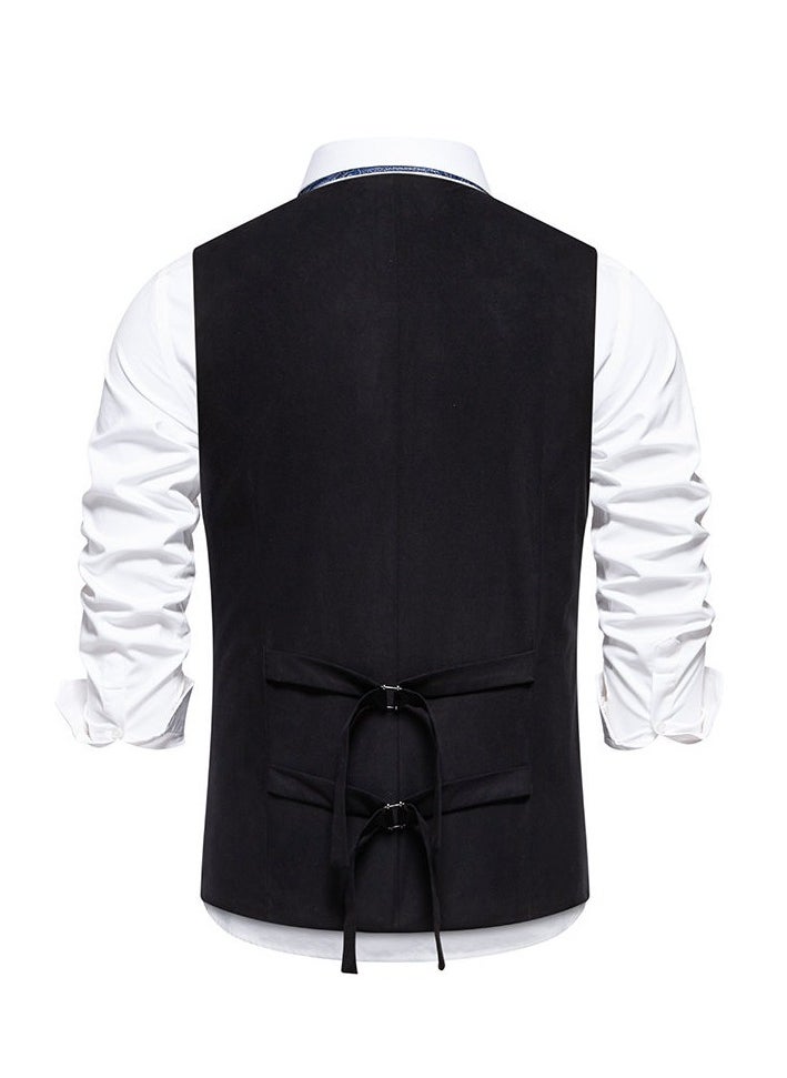 New Retro V-Neck Fake Two Piece Vest