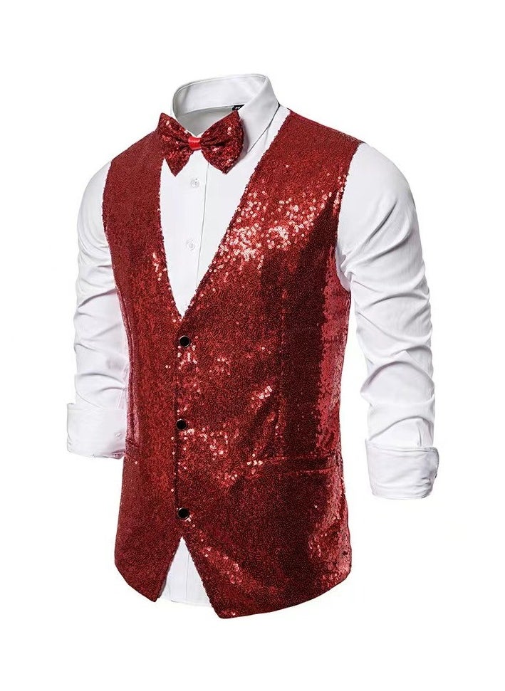 New Retro V-Neck Fake Two Piece Vest
