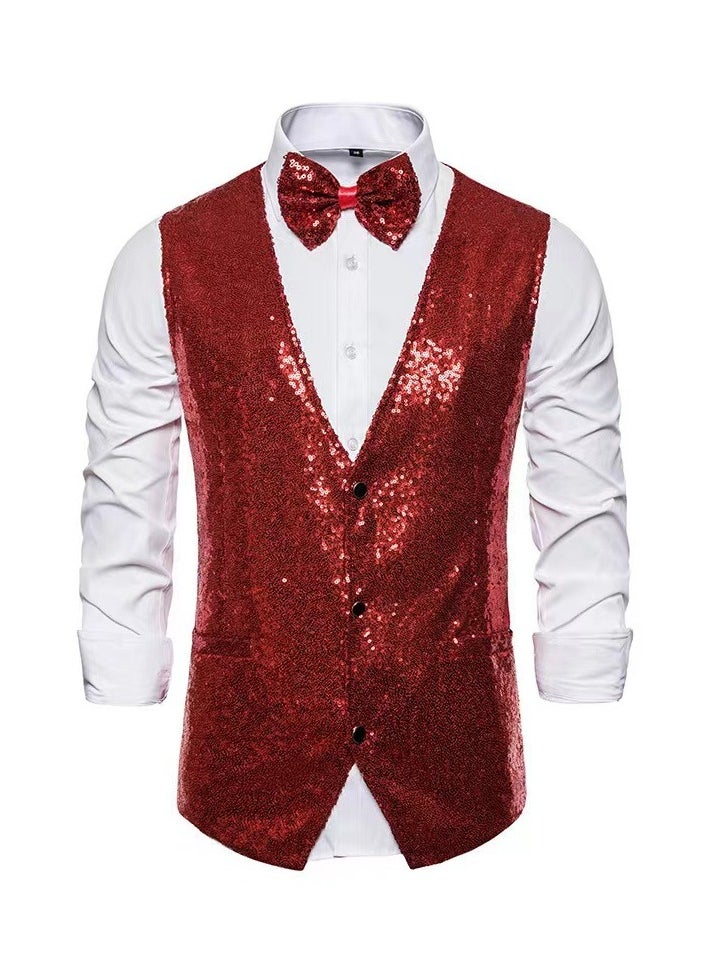 New Retro V-Neck Fake Two Piece Vest