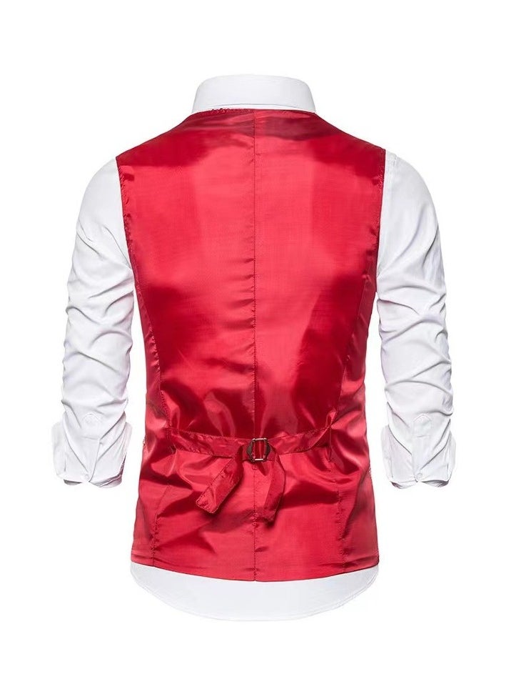 New Retro V-Neck Fake Two Piece Vest