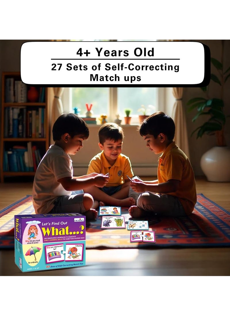 Creative's WH Series | Let's Find Out- What? | Question - Answer Puzzles Game |Learning Games for Kids | Self-Correcting Match Ups Game | Picture Puzzle Game | Preschool Learning Games | Ages 4 & Up