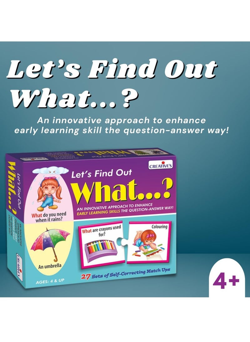Creative's WH Series | Let's Find Out- What? | Question - Answer Puzzles Game |Learning Games for Kids | Self-Correcting Match Ups Game | Picture Puzzle Game | Preschool Learning Games | Ages 4 & Up