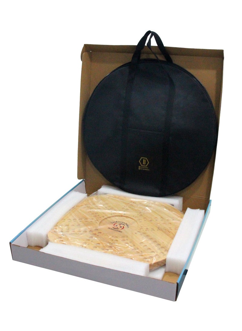 Solid Pine Wood Jacaroo Double Sided Board Game for 4 And 6 Players, Two sides jakaroo with Glass Marbles, Playing Cards and Carry Bag 4 Players