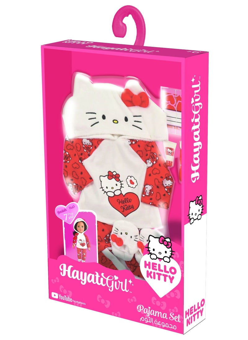 Hayati Girl Hello Kitty Pajama Set | Pretend Play | Fashion Dress for 18-Inches Doll | Dress Up | Gift for Kids and Teens | Doll not Included