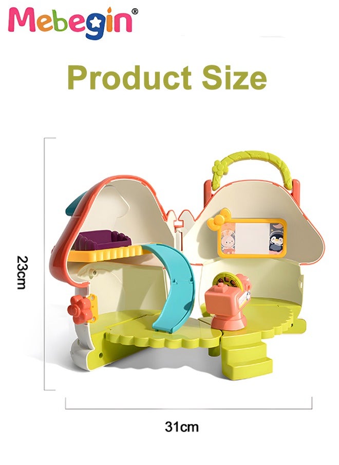 Kids Dollhouse Playset Toys, Girls Pretend Kindergarten Mushroom Play House Set Birthday Gifts for Toddlers Preschoolers