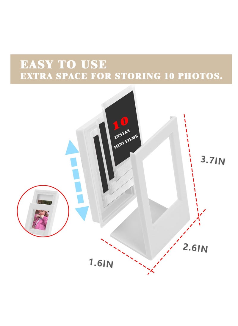 Instax Mini Picture Frame, 2x3 Mini Frame for Fujifilm Instax Mini 3-inch Films, PC Polaroid Picture Frame that Storage 10 Photos Desk Photo Display - 4 Pack
