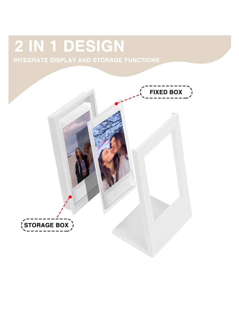 Instax Mini Picture Frame, 2x3 Mini Frame for Fujifilm Instax Mini 3-inch Films, PC Polaroid Picture Frame that Storage 10 Photos Desk Photo Display - 4 Pack