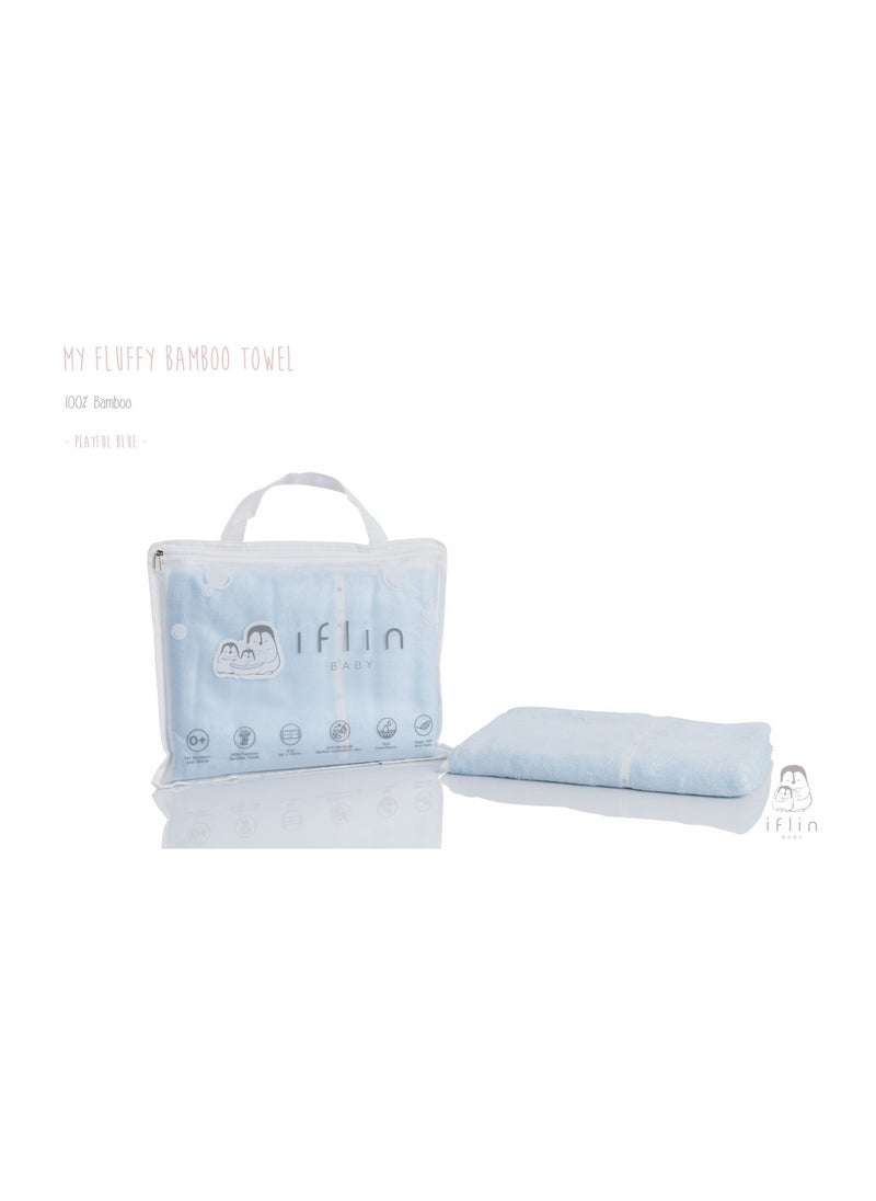 My Fluffy Bamboo Towel - Playful Blue (Solid)