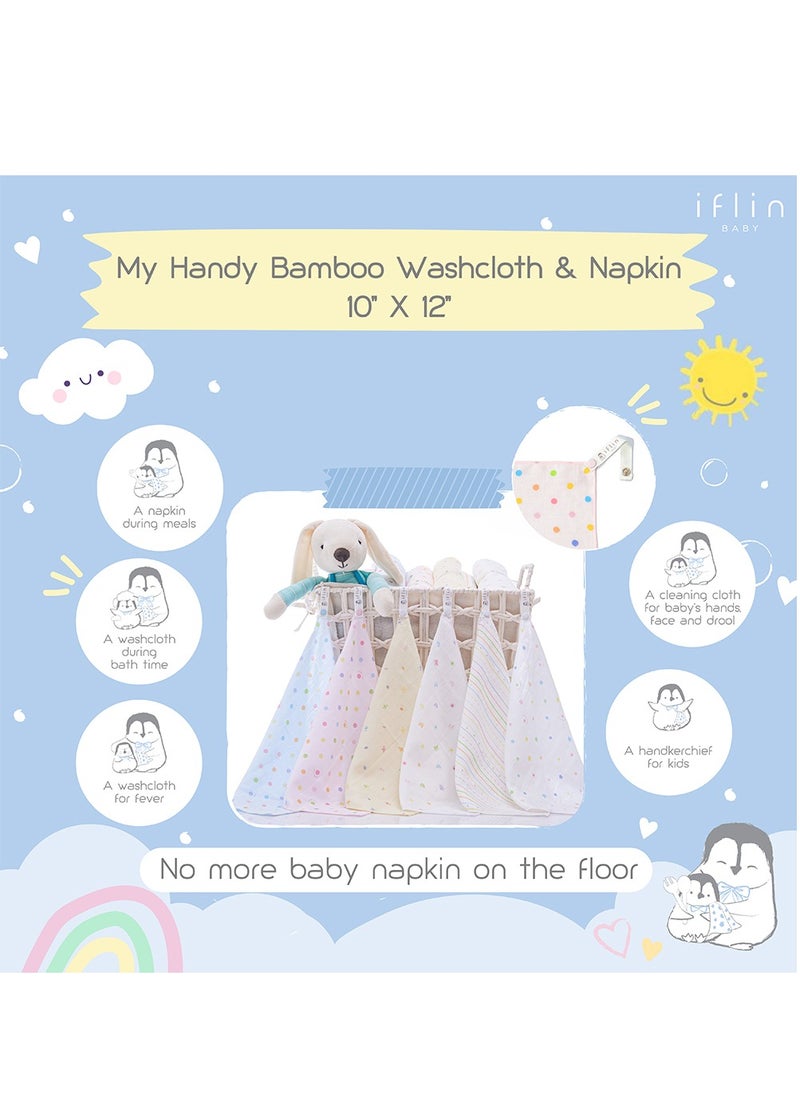 My Handy Bamboo Washcloth & Napkin 10″x12″ (6 Pcs.) Playful Pink