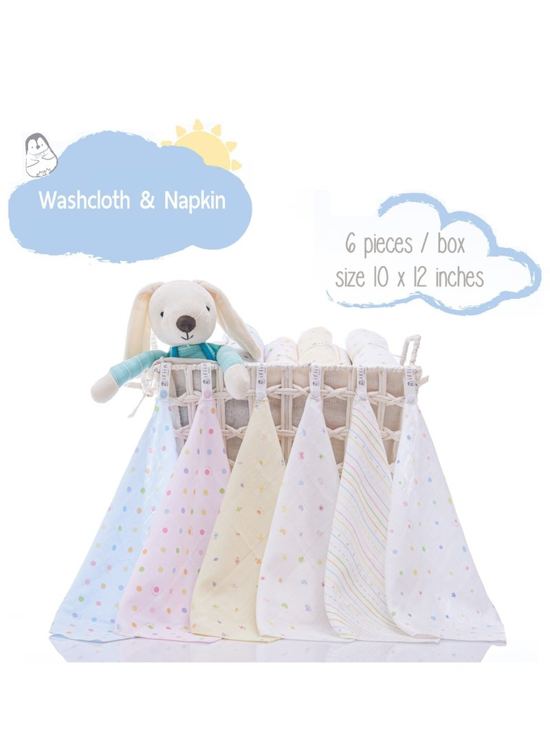 My Handy Bamboo Washcloth & Napkin 10″x12″ (6 Pcs.) Playful Pink