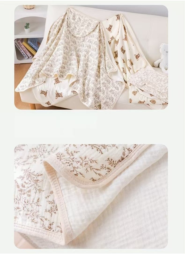 Cotton baby children's hooded bath towel, fast-absorbing, soft skin-friendly baby quilt, 70 * 100cm, small rabbit