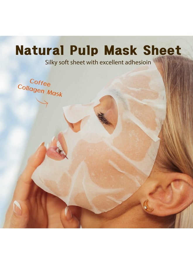 Purederm Coffee Essence Collagen Mask (12 Pack) - Coffee Extracts and Soothing Ingredients to Care for Your Tired Skin in a Comfortable…