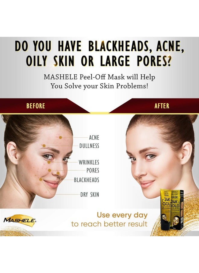 MASHELE 24K Gold Firming Peel Off Face Mask- Anti Aging, Lifting (1PC)