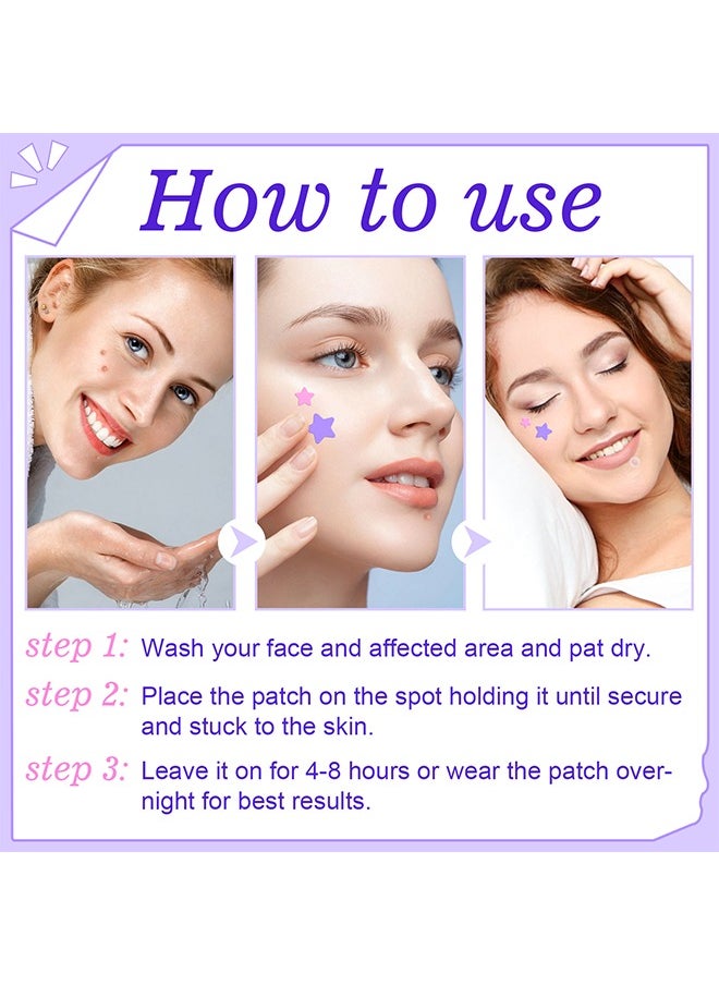 126 Pcs Star+ Round Acne Patches, Hydrocolloid + Tea Tree Oil Star Face Pimple Patches, Spot Cover Stickers Acne Healing Miracle Patches, Skin Spot Patch for Men and Women
