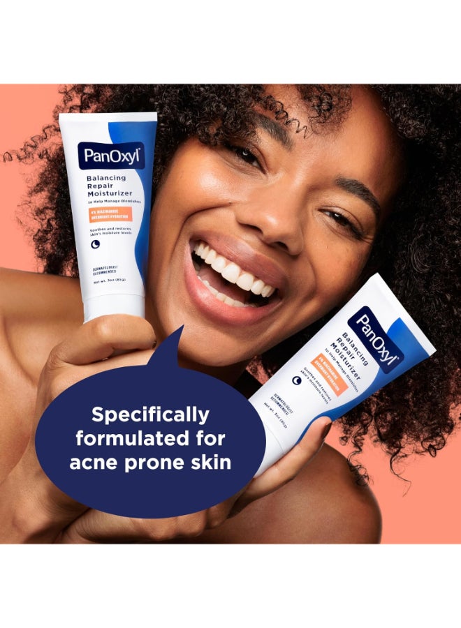Pm Balancing Repair Moisturizer With Niacinamide, Ceramides And Cica, Hydrating Face Moisturizer, Acne Prone Skin And Dry Skin, Non-Comedogenic Night Face Moisturizer 85grams