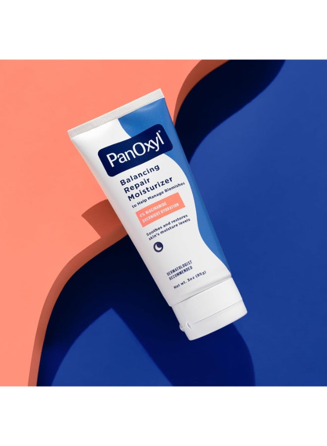 Pm Balancing Repair Moisturizer With Niacinamide, Ceramides And Cica, Hydrating Face Moisturizer, Acne Prone Skin And Dry Skin, Non-Comedogenic Night Face Moisturizer 85grams