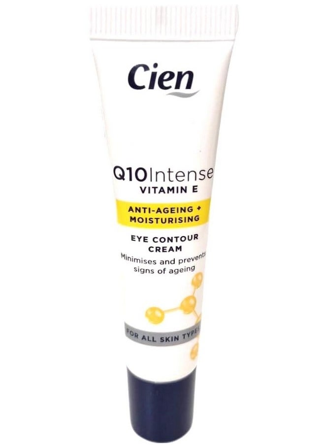 Cien Anti-Wrinkle Eye Contour Cream with Q10 and Hyaluronic Acid and Vitamin E 15ml (0.51 Oz)