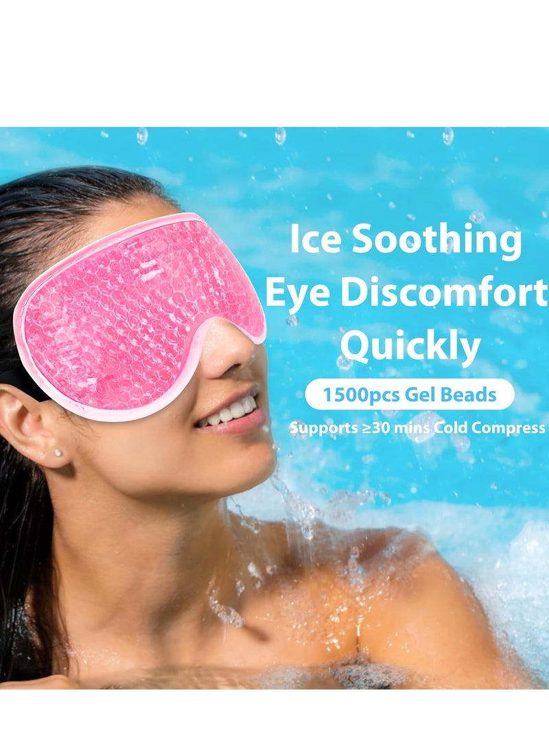 BeeVines Gel Eye Mask, 2 Pack Cooling Ice Masks for Puffy Eyes for Men & Women, Cold & Warm Compress for Post Surgery, Puffiness, Allergies, Sinuses & Migraines Treatment