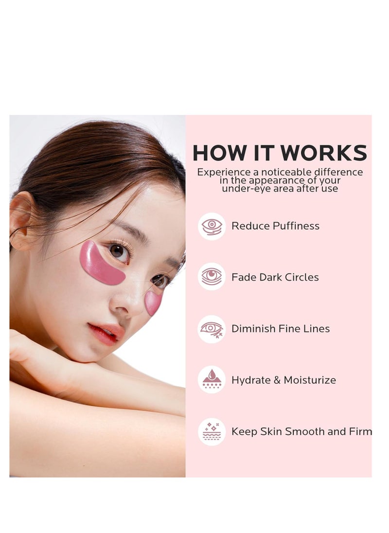 Dr. Pure Under Eye Patches for Puffiness: Caffeine Eye Mask for Dark Circles and Puffy Eyes with Niacinamide Hyaluronic Acid - Smooth Wrinkles Reduce Eye Bags Undereye Gel Pad (50 Pairs)
