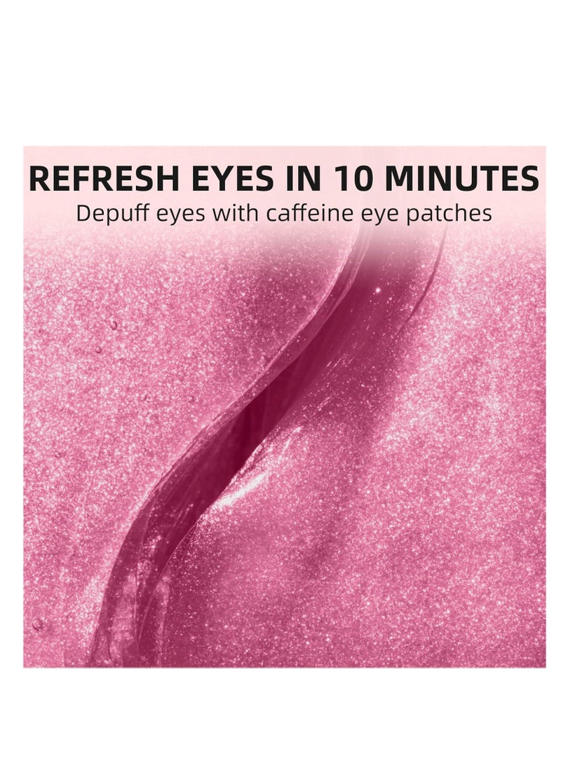 Dr. Pure Under Eye Patches for Puffiness: Caffeine Eye Mask for Dark Circles and Puffy Eyes with Niacinamide Hyaluronic Acid - Smooth Wrinkles Reduce Eye Bags Undereye Gel Pad (50 Pairs)