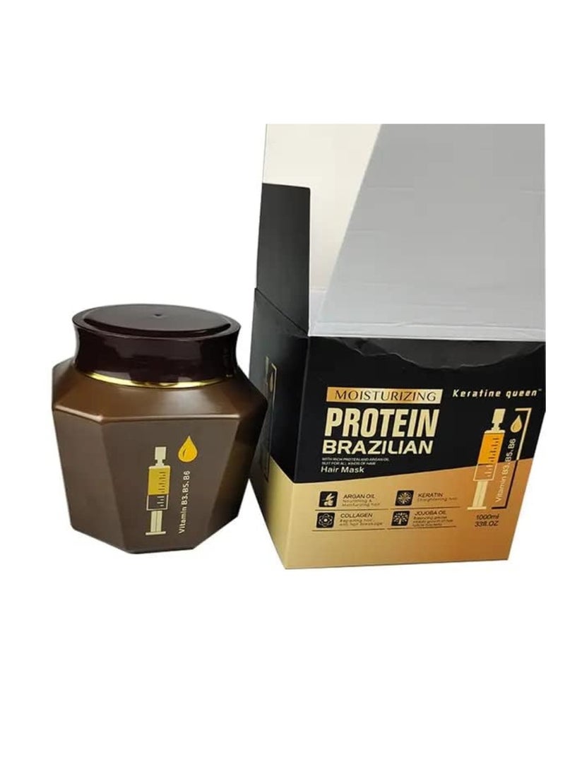 Keratine Queen 4 in1 Moisturizing Brazilian Professional Treatment for Repair, Nourishment & Beauty, Shampoo, Conditioner, Hair Mask and Hair Oil.