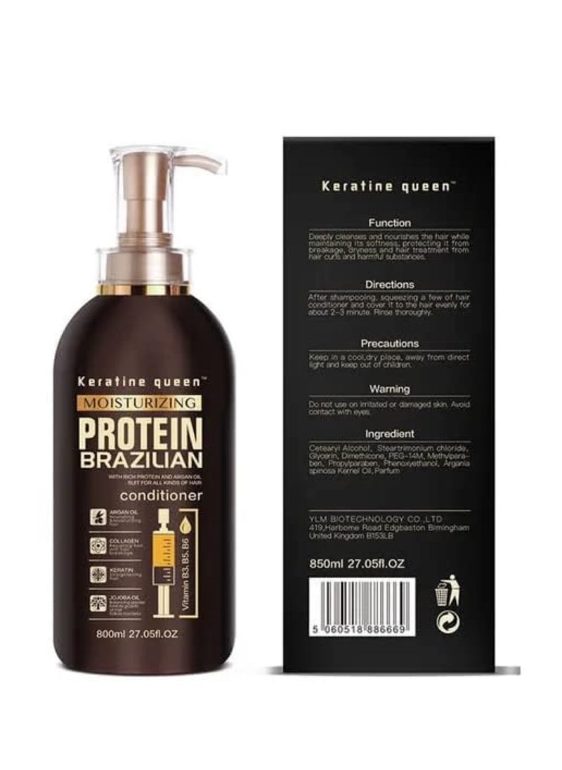 Keratine Queen 4 in1 Moisturizing Brazilian Professional Treatment for Repair, Nourishment & Beauty, Shampoo, Conditioner, Hair Mask and Hair Oil.