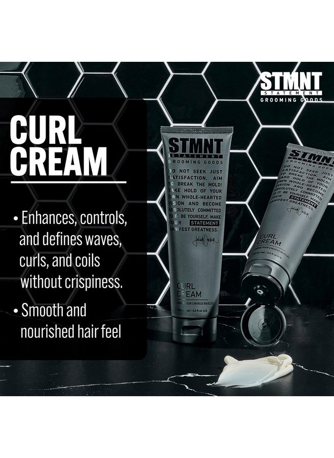 STMNT Grooming Goods Curl Cream, 5.07 oz | Enhances Curls | Texture Without Crispiness