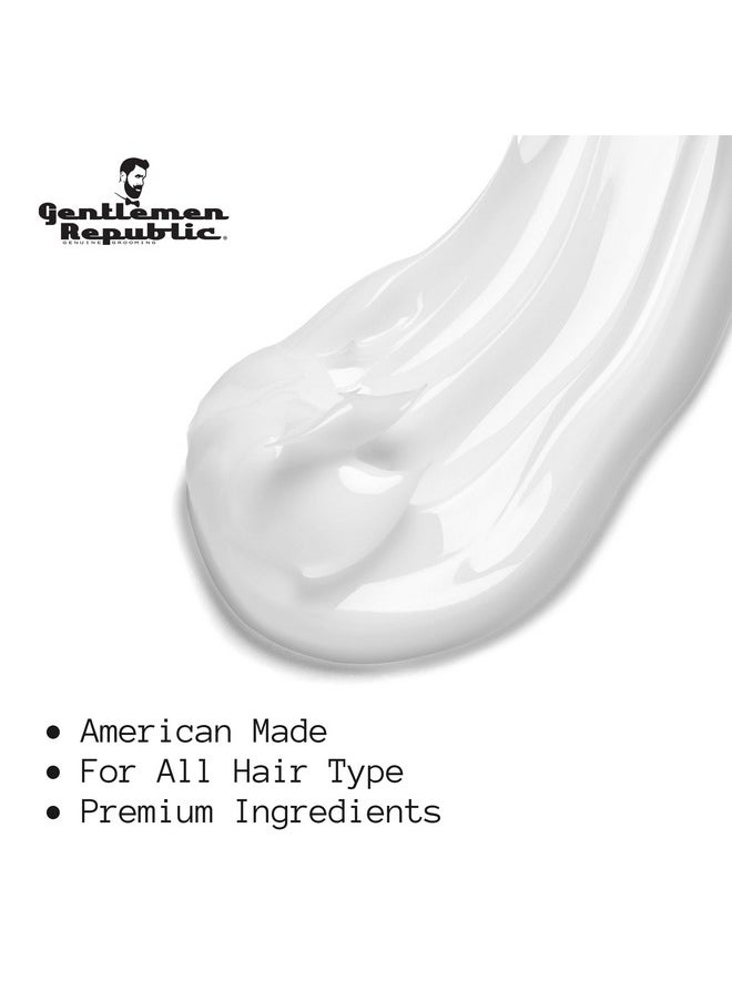 Gentlemen Republic 64oz Refined Hair Gel - Professional Formula for 24 Hour Shine and Hold, Humidity Resistant, 100% Alcohol-Free and Never Flakes, Made in the USA - With Pump