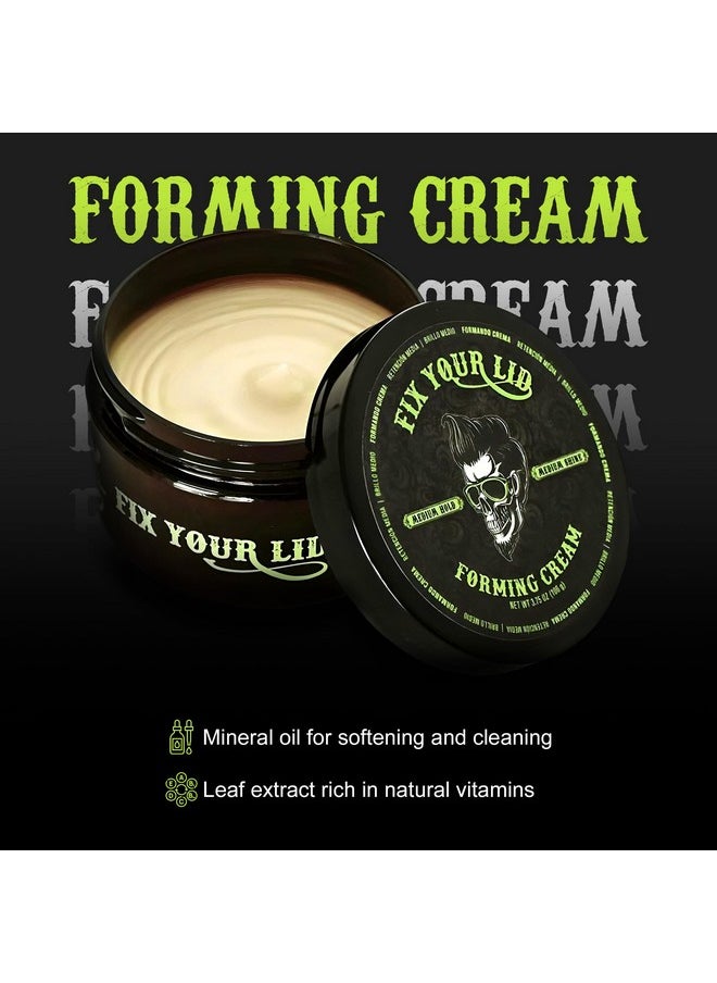 Fix Your Lid Forming Cream for Hair Styling - Men`s Cream with Medium Hold and Shine - Match all Mens Hair Types & Styles - Easy To Wash Out - 3.75 Oz