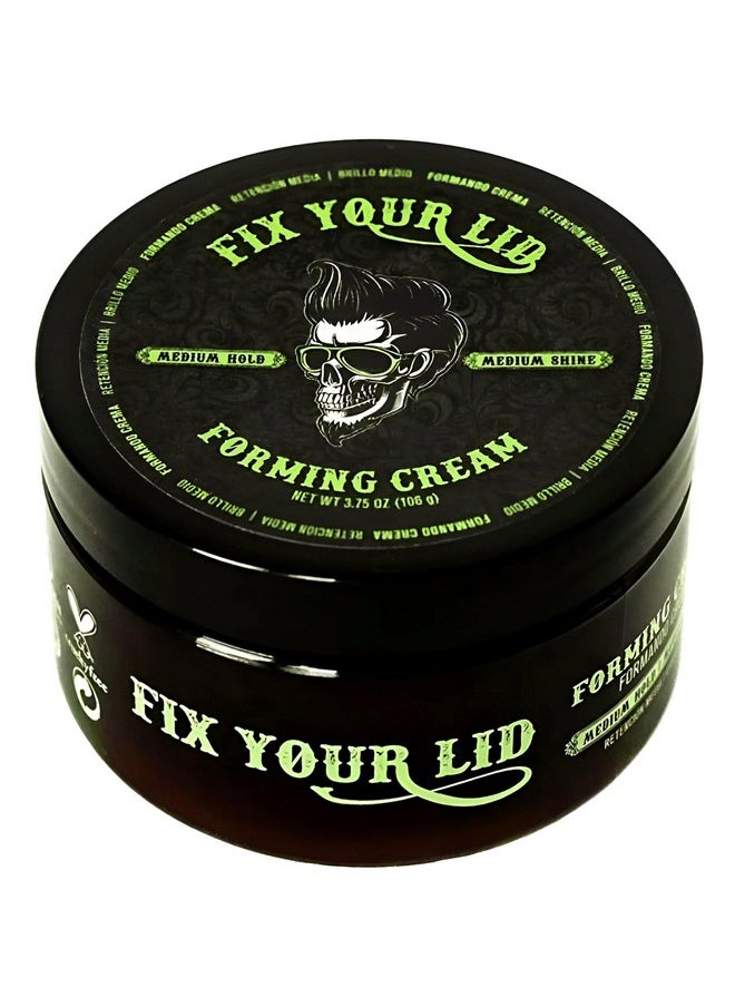 Fix Your Lid Forming Cream for Hair Styling - Men`s Cream with Medium Hold and Shine - Match all Mens Hair Types & Styles - Easy To Wash Out - 3.75 Oz