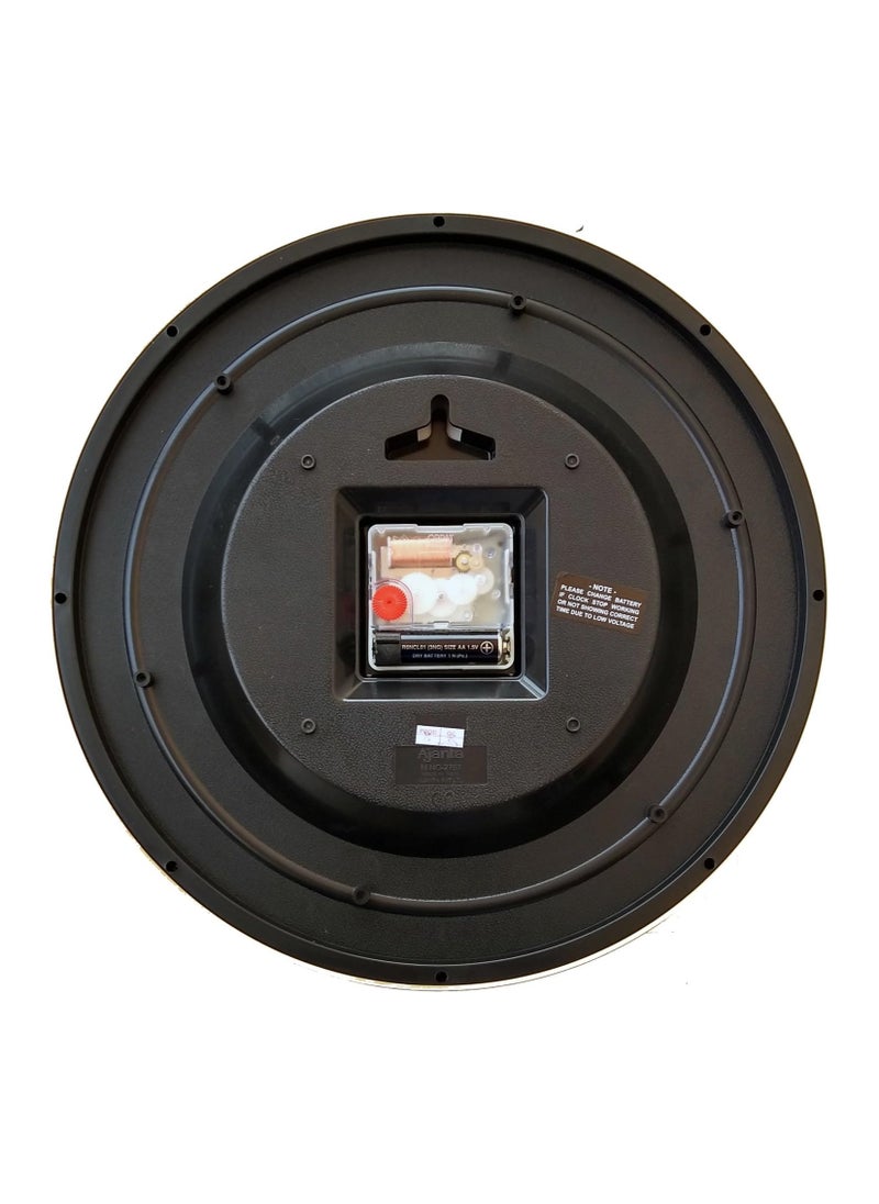 Ajanta Plastic Abstract Sweep Analog Clock 30.3 Cm X 30.3 Cm X 4.5 Cm, Black