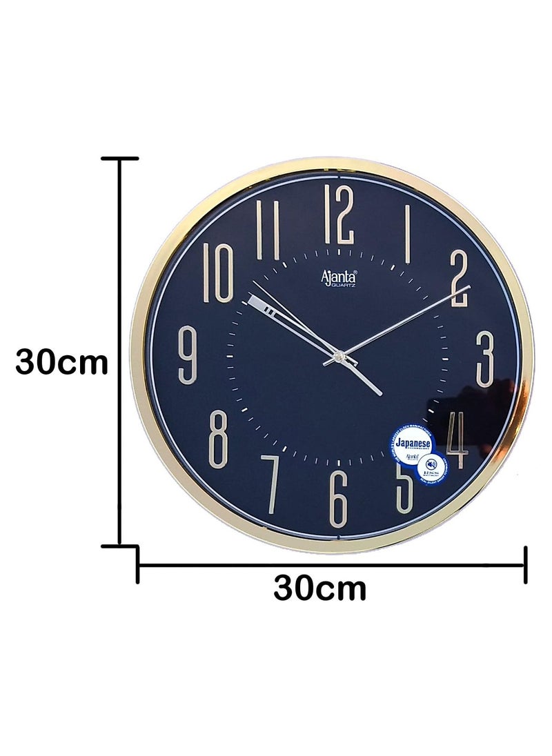 Ajanta Plastic Abstract Sweep Analog Clock 30.3 Cm X 30.3 Cm X 4.5 Cm, Black