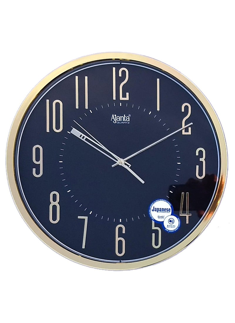 Ajanta Plastic Abstract Sweep Analog Clock 30.3 Cm X 30.3 Cm X 4.5 Cm, Black