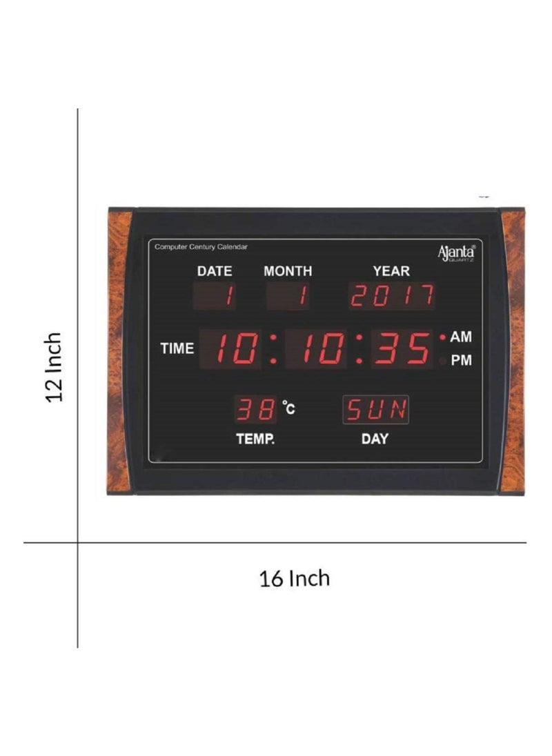 Ajanta Plastic Digital Clock Dc-037 117Wx19.6Lx13H Inches Brown