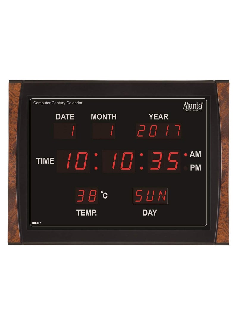 Ajanta Plastic Digital Clock Dc-037 117Wx19.6Lx13H Inches Brown