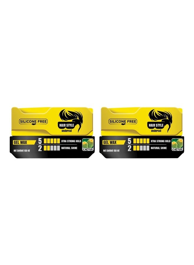 2-Piece Extra Strong Hair Wax for Men Yellow/Black 300ml