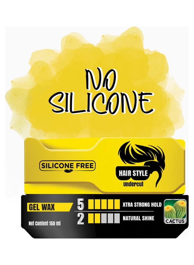 2-Piece Extra Strong Hair Wax for Men Yellow/Black 300ml