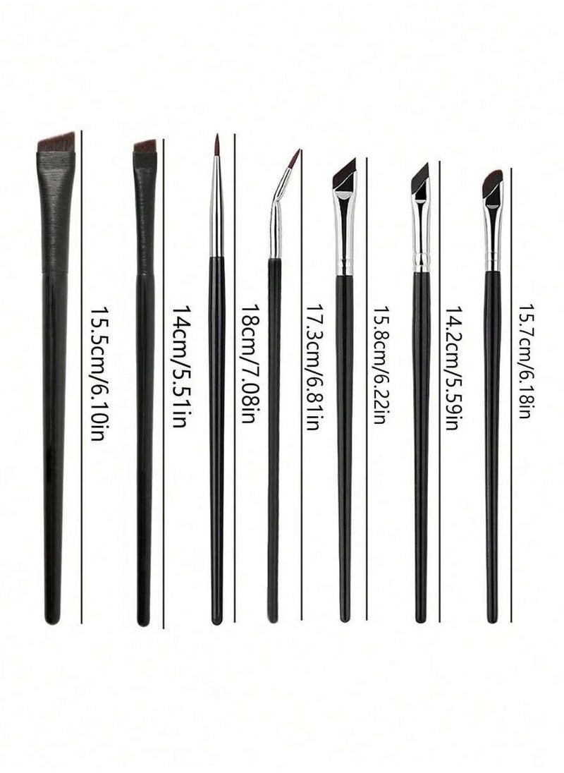 7pcs Eyeliner Brush Eyebrow Brush Set,Fine Angled Ultra thin Precision Makeup Brushes, Precision Gel Eye Liner