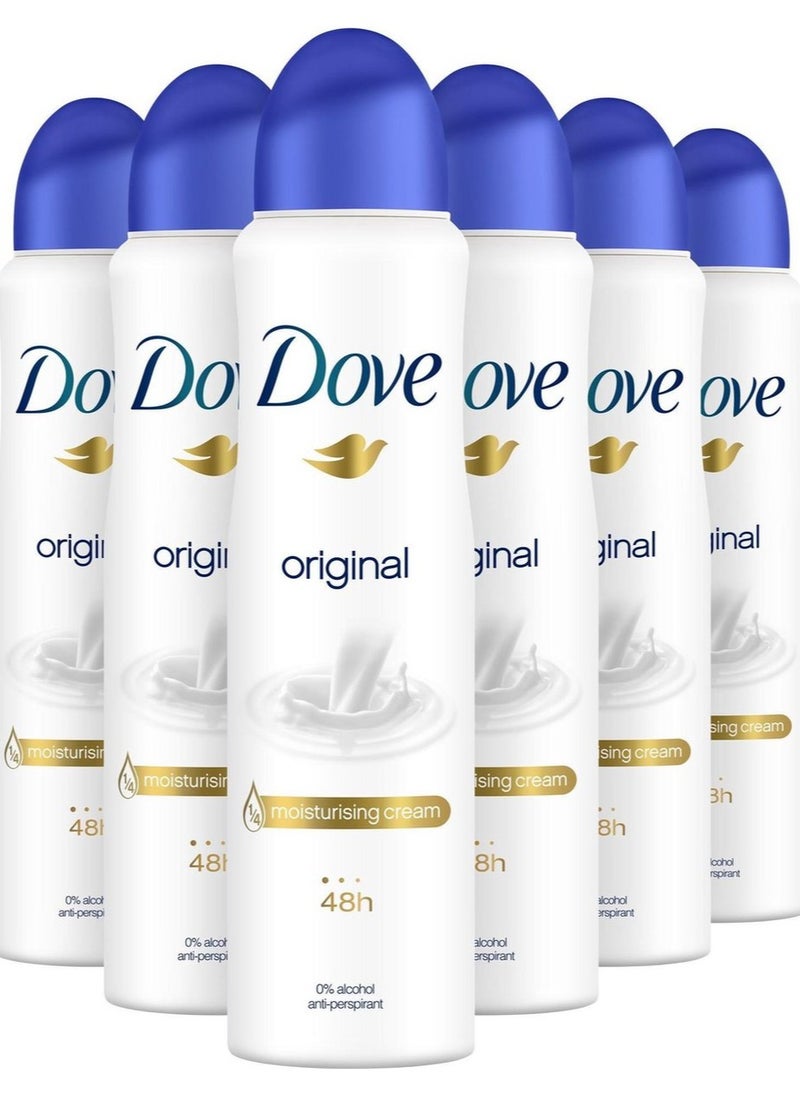 Original Anti-Perspirant Deodorant Spray, 48 Hour Protection 6 x 250ml