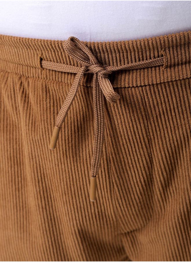 Men Plus Size Loose Fit Self Design Cargo Shorts